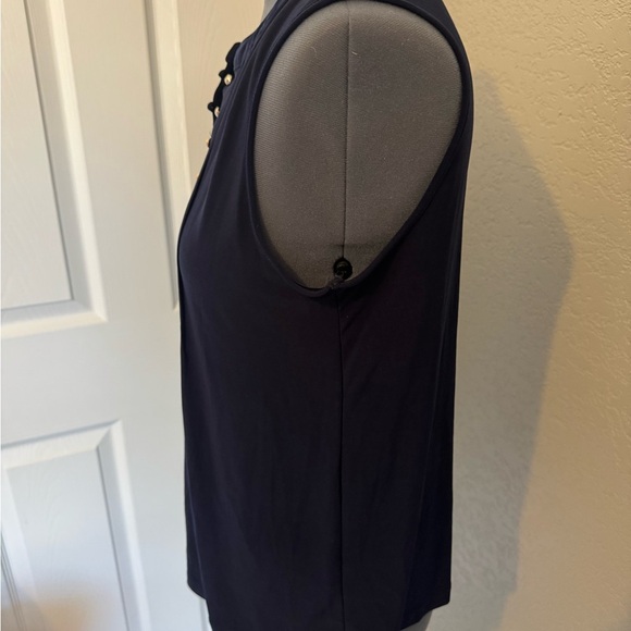 Navy Pleated Tank - Picture 2 of 4